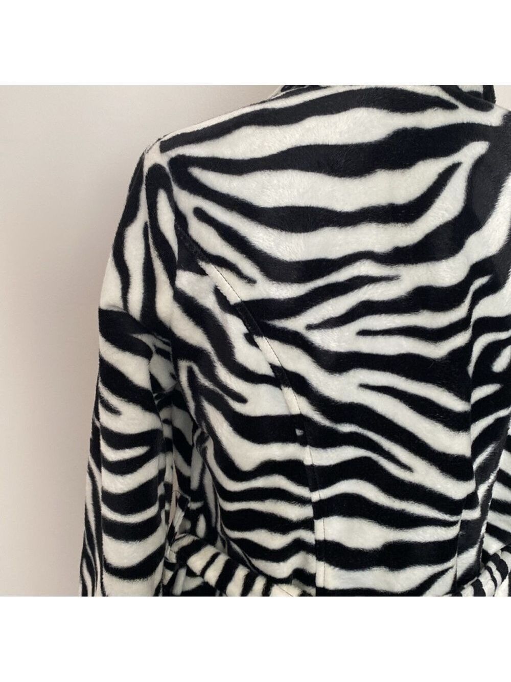 NWOT heart soul zebra lux faux fur zebra trench coat - Picture 7 of 15